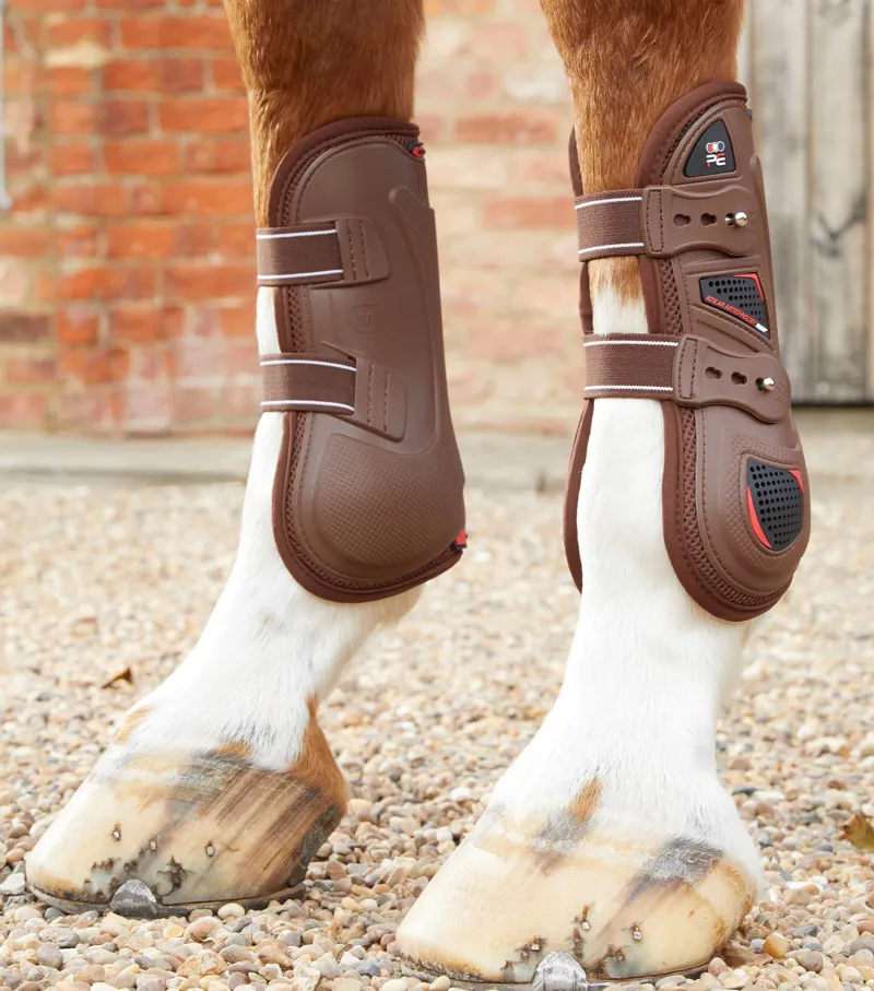 Premier Equine Airtechnology Tendon Boots in Brown