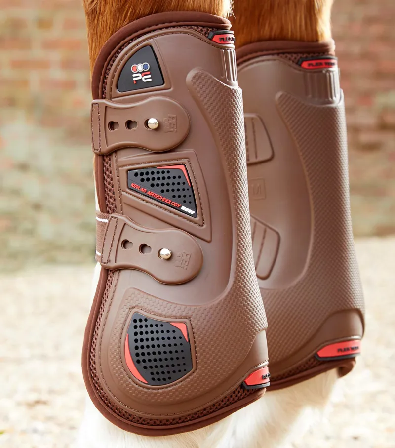 Premier Equine Airtechnology Tendon Boots in Brown-2