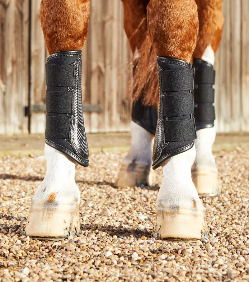 Premier Equine Airtech Brushing Boots Single Locking Wide in Black