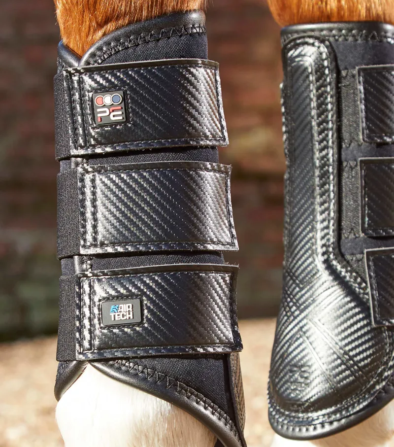 Premier Equine Airtech Brushing Boots Single Locking Wide in Black-1