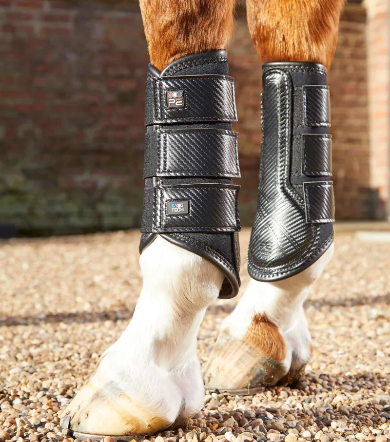 Premier Equine Airtech Brushing Boots Single Locking Wide in Black-4