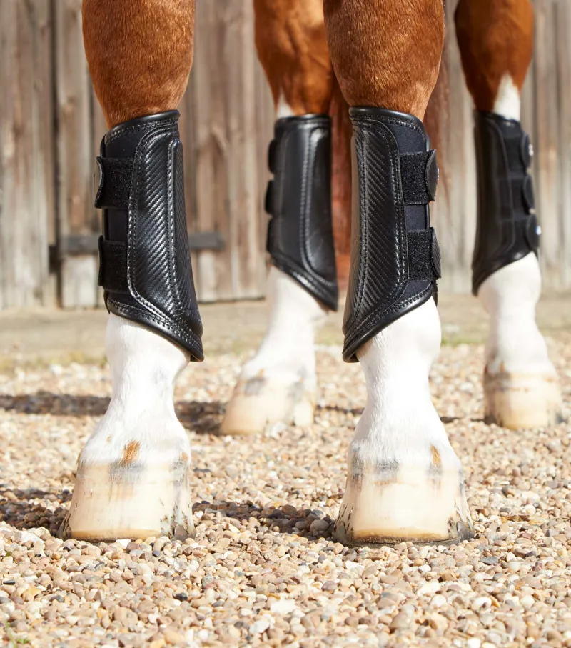 Premier Equine Carbon AirTech Double Locking Brushing Boots in Black
