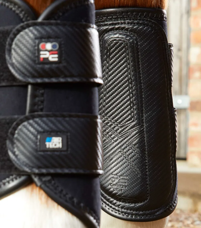Premier Equine Carbon AirTech Double Locking Brushing Boots in Black-2