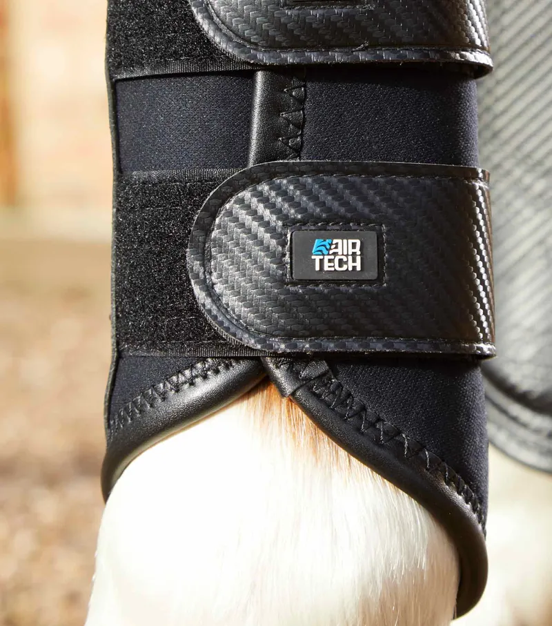 Premier Equine Carbon AirTech Double Locking Brushing Boots in Black-3