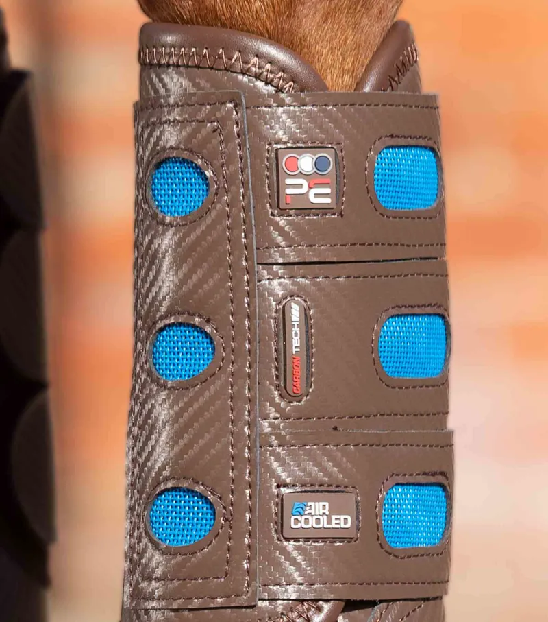 Premier Equine Carbon Tech Air Cooled Eventing Boots Front Brown SMALL-1