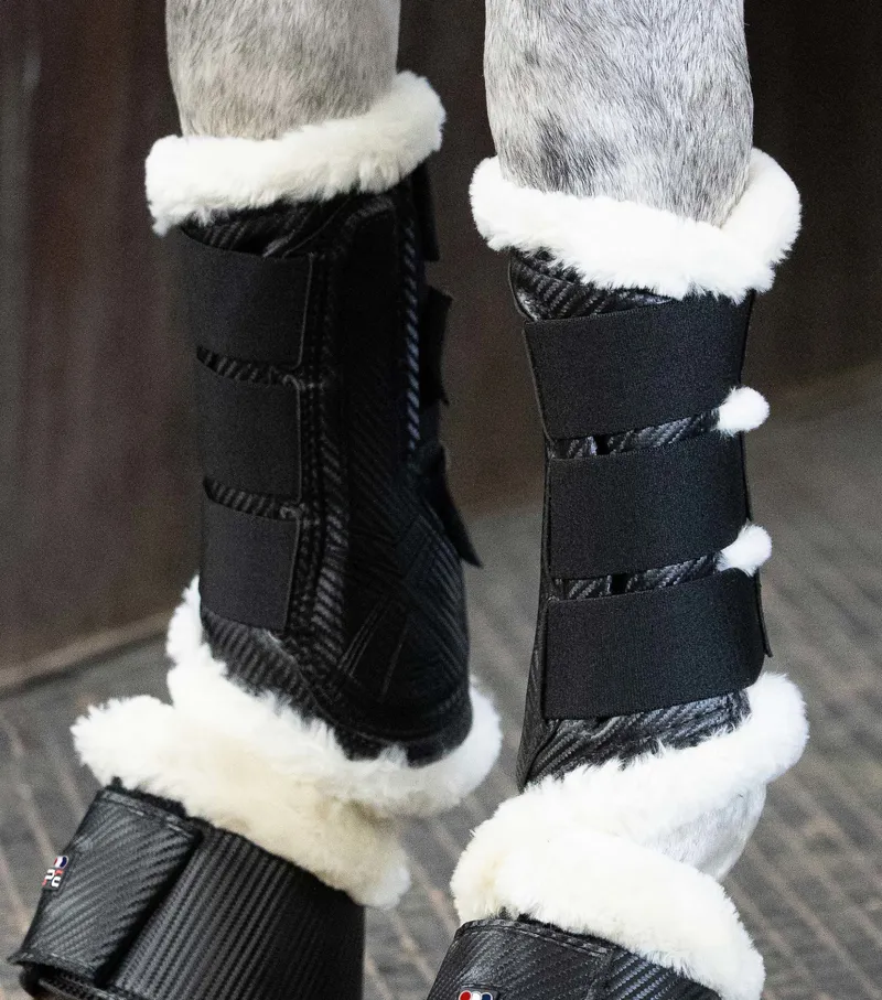 Premier Equine AirTech Techno Wool Brushing Boots in Black-1