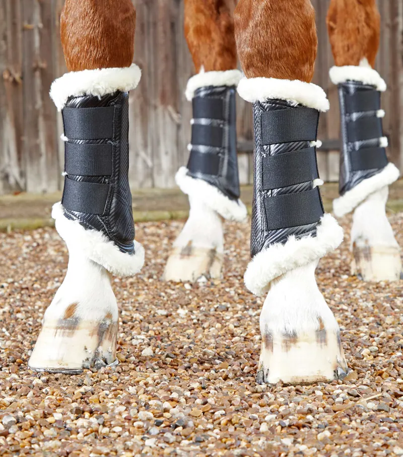 Premier Equine AirTech Techno Wool Brushing Boots in Black-3