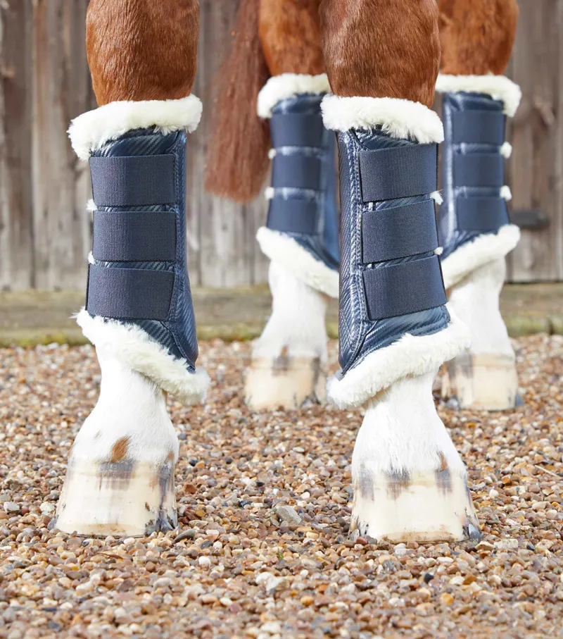 Premier Equine AirTech Techno Wool Brushing Boots in Navy-2