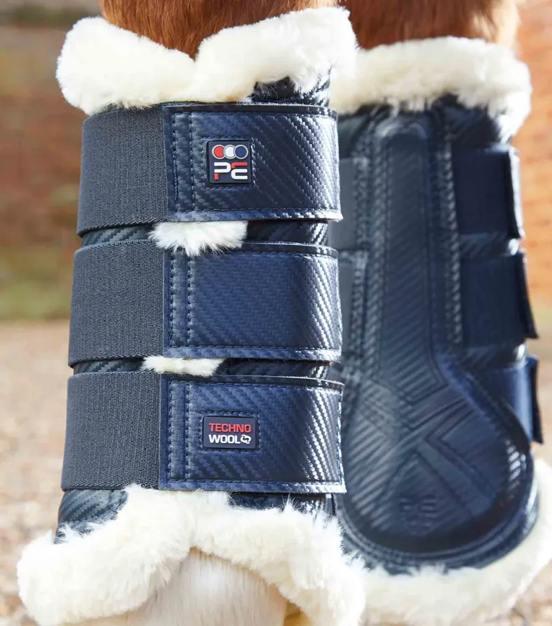 Premier Equine AirTech Techno Wool Brushing Boots in Navy-3