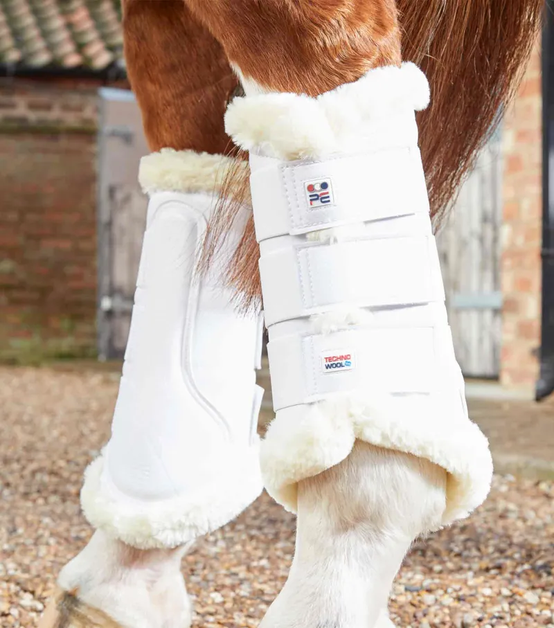 Premier Equine AirTech Wool Techno Brushing Boots in White