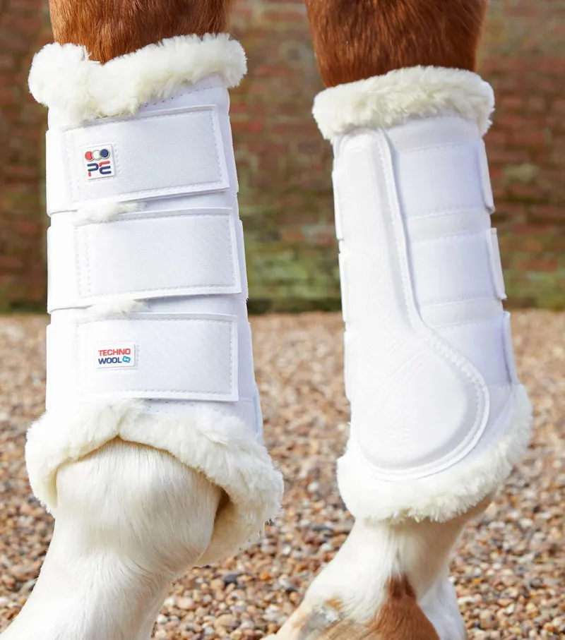 Premier Equine AirTech Wool Techno Brushing Boots in White-1
