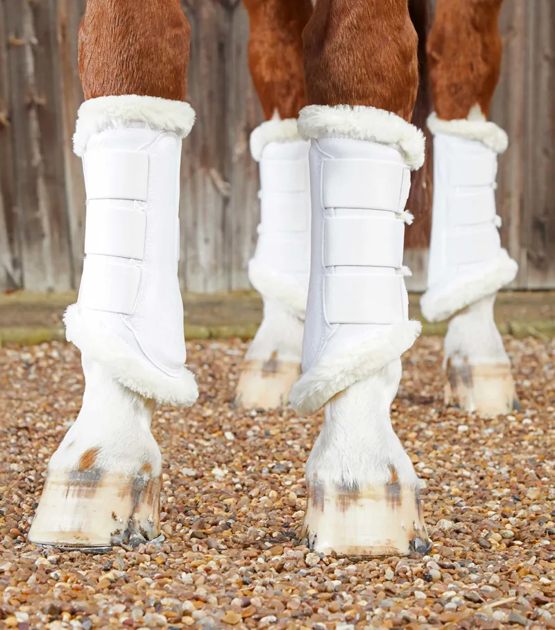 Premier Equine AirTech Wool Techno Brushing Boots in White-2