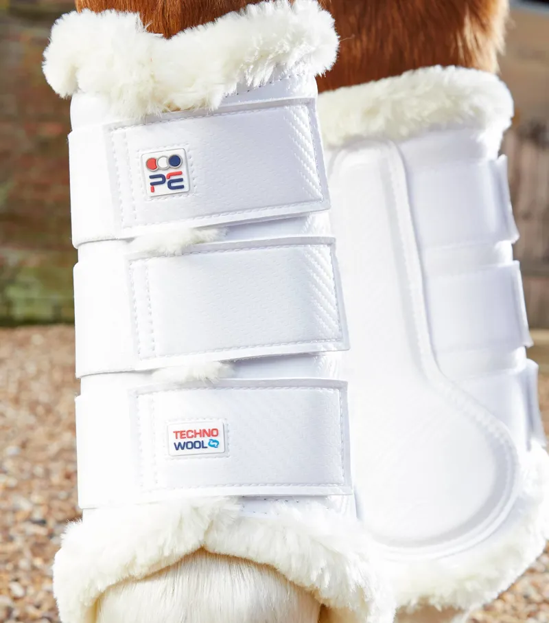 Premier Equine AirTech Wool Techno Brushing Boots in White-3