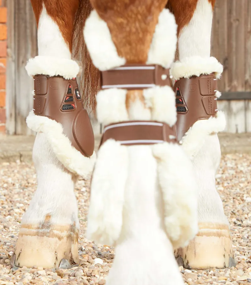 Premier Equine Techno Wool Fetlock Boots in Brown