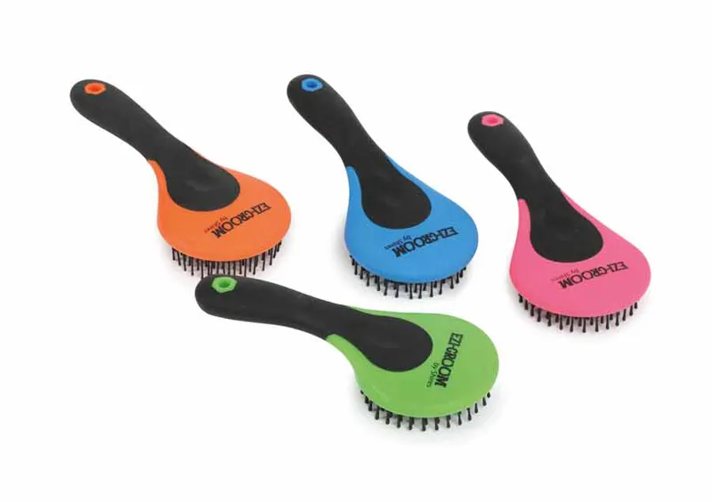 Shires EZI-GROOM Grip Mane And Tail Brush Burgundy-1