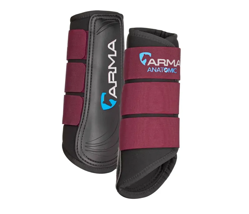 Shires Arma Neoprene Brushing Boots in Black Cherry
