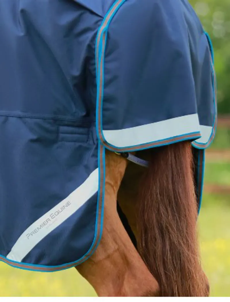 Premier Equine 200gm Titan Storm Combo Turnout Rug with Snug Fit Neck Navy 6'3-5