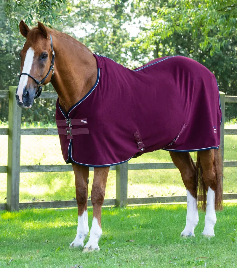 Premier Equine Asure Fleece Cooler in Burgundy