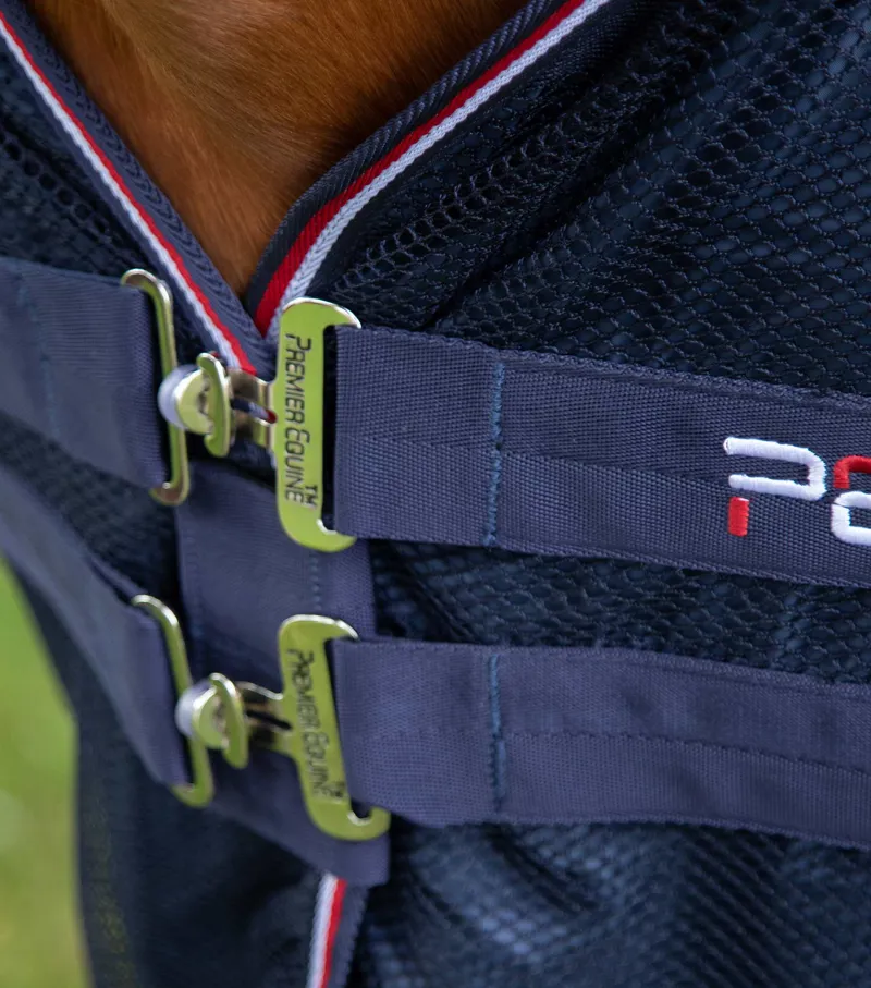 Premier Equine Arisca Scrim Cooler in Navy-2