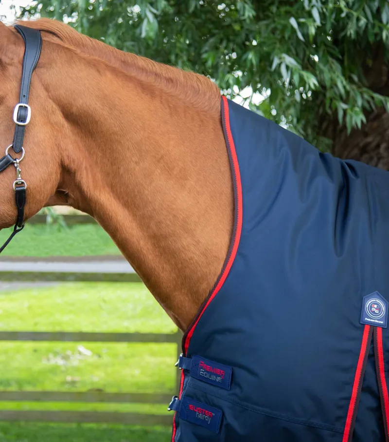 Premier Equine Buster Hardy 200g Half Neck Turnout Rug in Navy-2