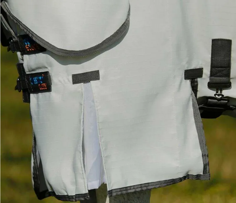 Premier Equine Buster Sweet Itch Rug with Belly Flap White -2