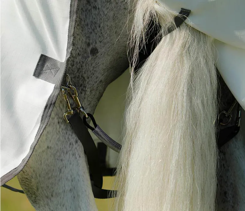 Premier Equine Buster Sweet Itch Rug with Belly Flap White -6