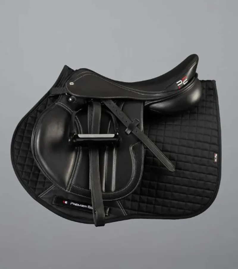 Premier Equine Close Contact Cotton GP/Jump Saddle Pad in Black-1