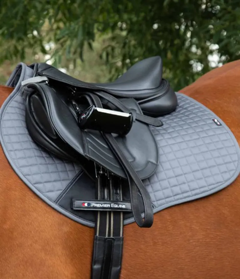 Premier Equine Close Contact Cotton GP/Jump Saddle Pad in Grey-1