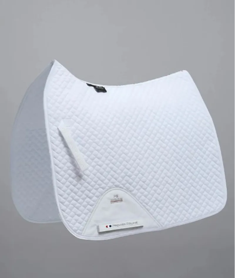 Premier Equine Plain Cotton Dressage Square in White