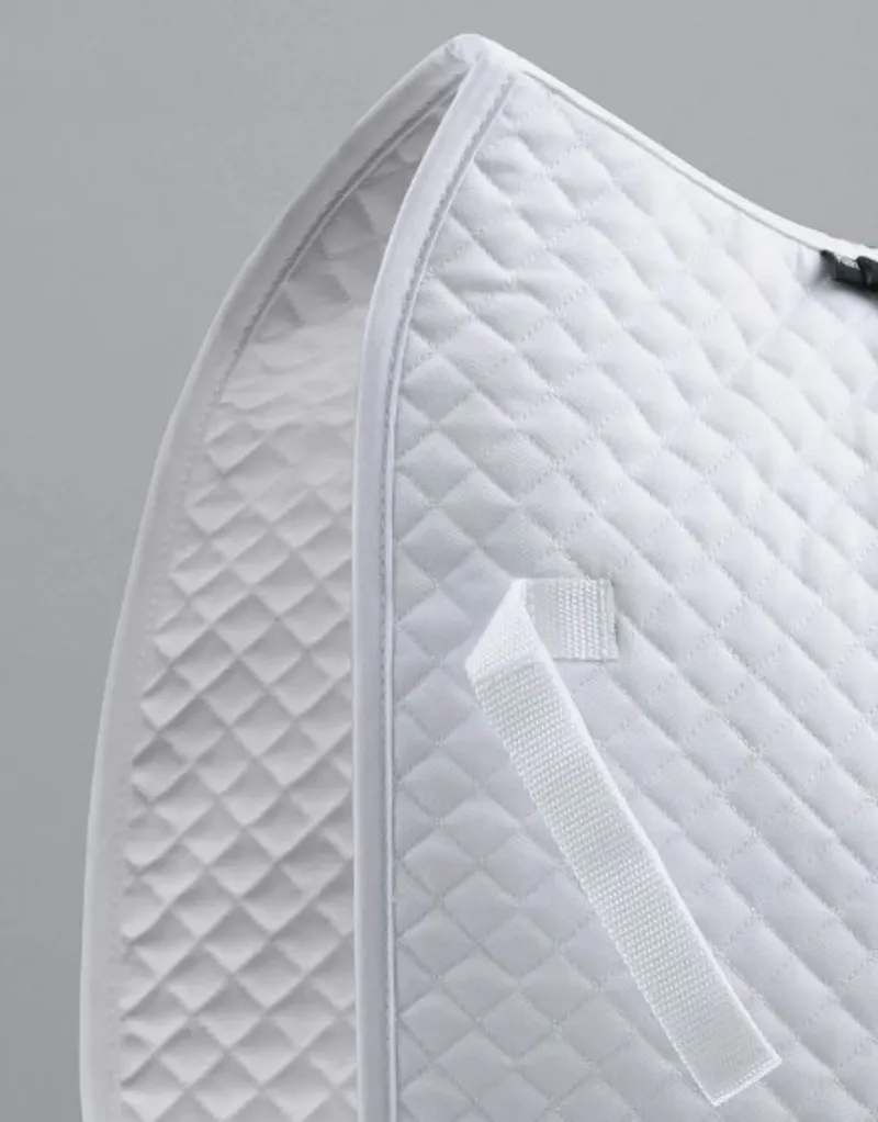 Premier Equine Plain Cotton Dressage Square in White-2