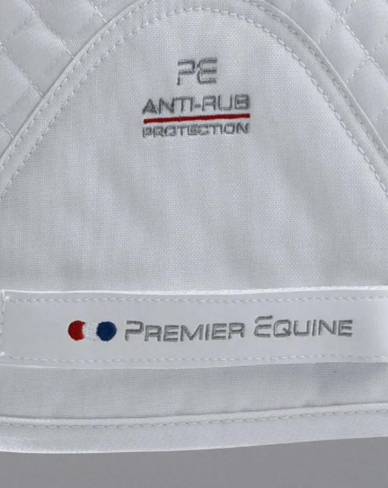 Premier Equine Plain Cotton Dressage Square in White-3