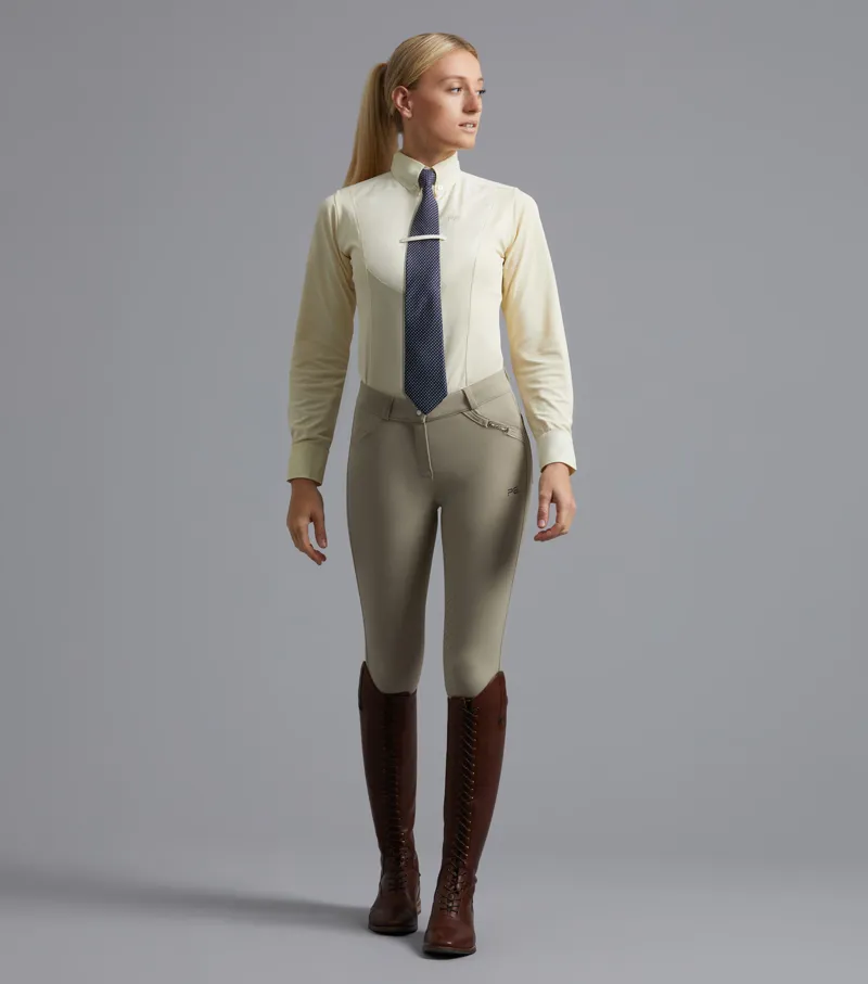 Premier Equine Delta Gel Seat Riding Breeches in Beige-5