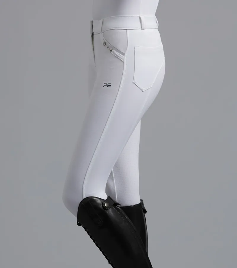 Premier Equine Delta Full Gel Seat Riding Breeches White-1