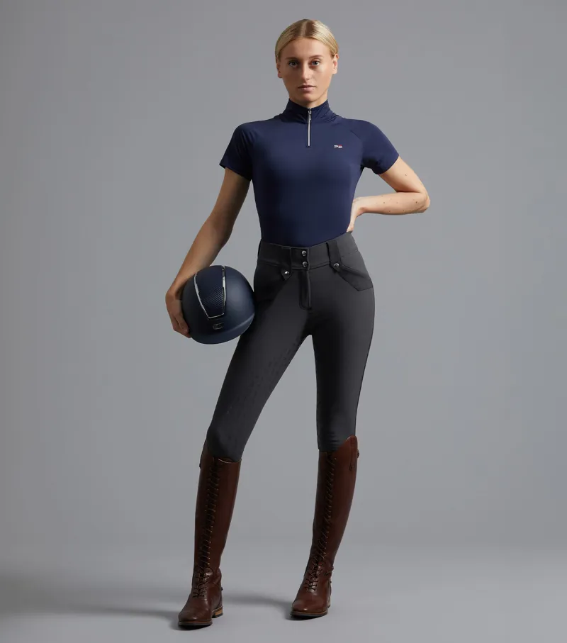 Premier Equine Torino Gel Seat Riding Breeches in Anthracite-1
