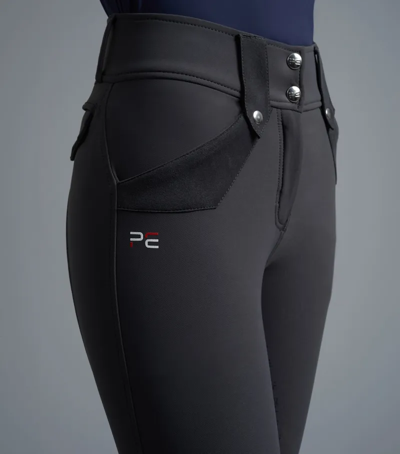Premier Equine Torino Gel Seat Riding Breeches in Anthracite-2