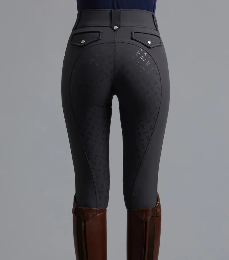 Premier Equine Torino Gel Seat Riding Breeches in Anthracite-4