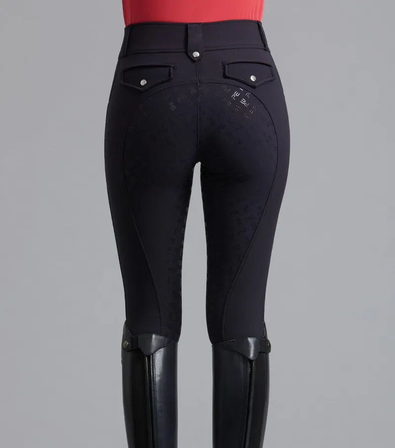Premier Equine Torino Gel Seat Riding Breeches in Navy-2