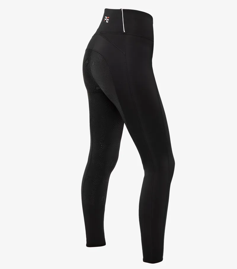 Premier Equine Tenere Ladies Seat Gel Riding Tights in Black-3