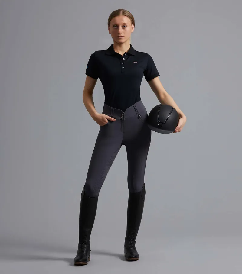 Premier Equine Sophia Ladies Seat High Waist Riding Breeches in Anthracite-3