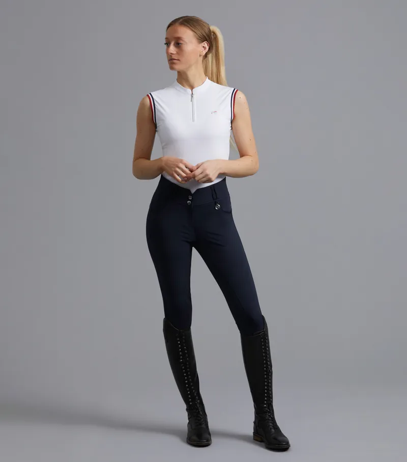 Premier Equine Sophia Ladies Seat High Waist Riding Breeches in Navy