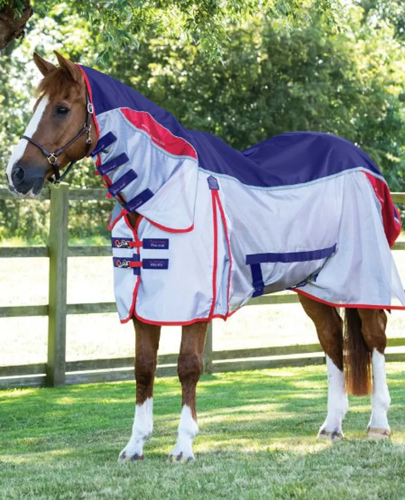 Premier Equine Buster Stay Dry Super Lite Fly Rug with Surcingles in Navy