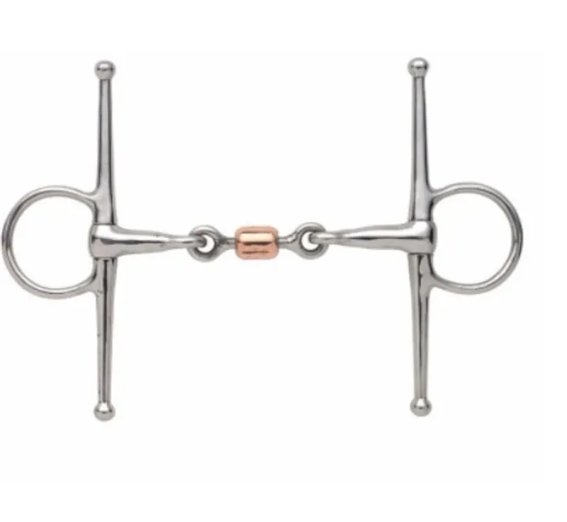 Shires Full Cheek Snaffle With Copper Peanut STAINLESS STEEL