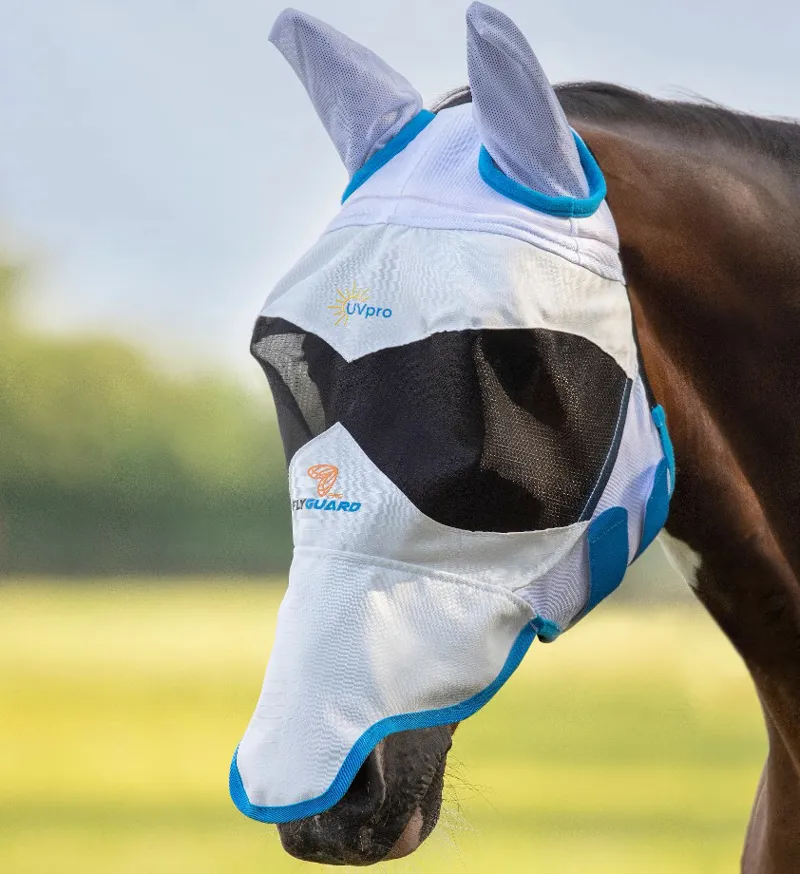 Shires FlyGuard Pro Sun Shade Fly Mask White