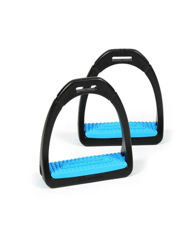 Compositi Premium Profile Stirrups in Bright Blue