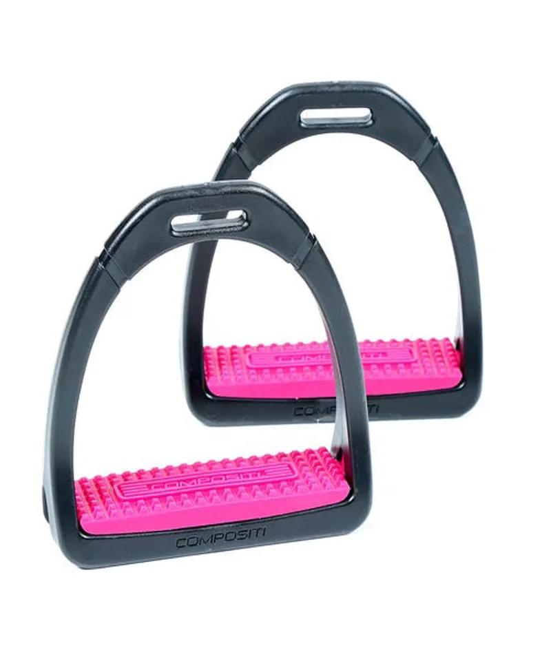 Compositi Premium Profile Stirrups in Raspberry