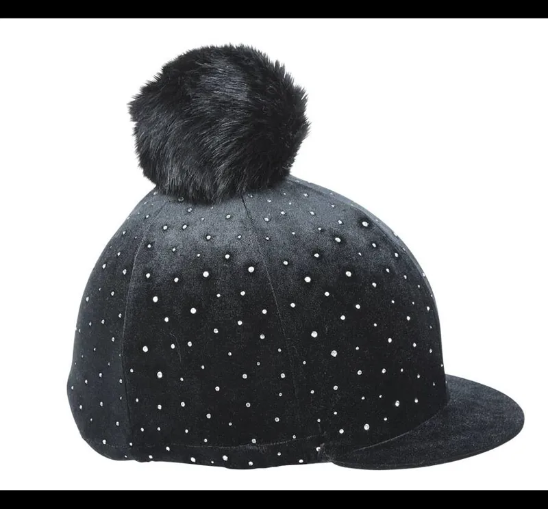 Shires Velvet Sparkle Hat Cover In Black