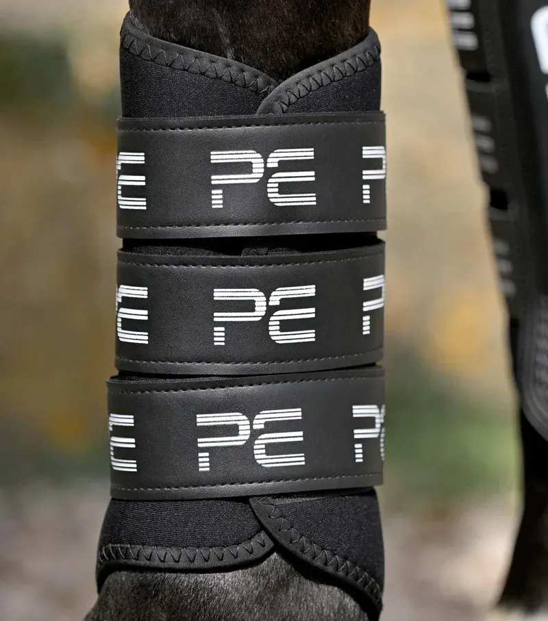 Premier Equine Medium Air Velox Single Locking Brushing Boots in Black-2