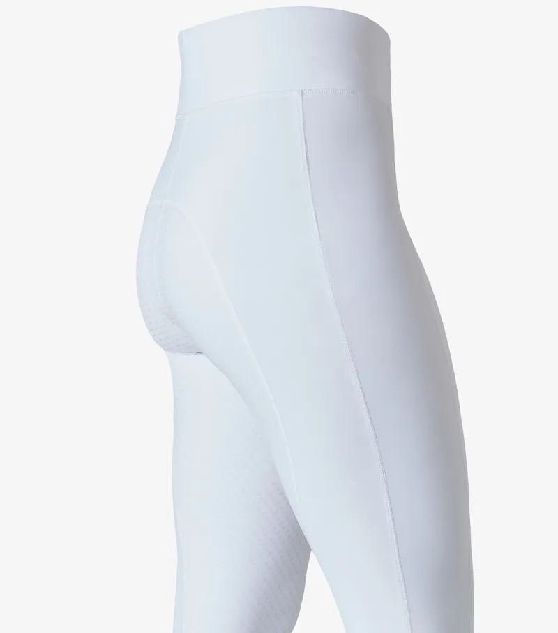 Premier Equine Aresso Ladies Full Seat Riding Tights White-3