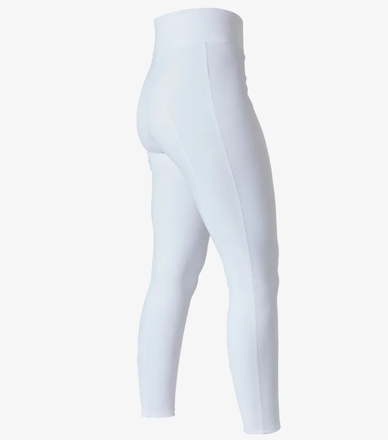 Premier Equine Aresso Ladies Full Seat Riding Tights White-4