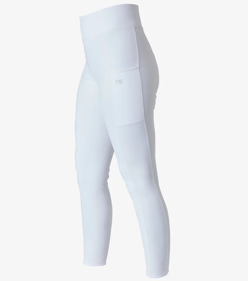 Premier Equine Aresso Ladies Full Seat Riding Tights White-5